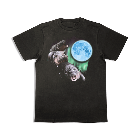 3 Moo Moon Black Unisex T-Shirt