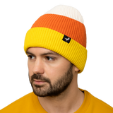 Candy Corn Cuffed Waffle Knit Beanie